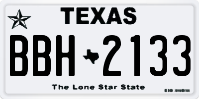 TX license plate BBH2133