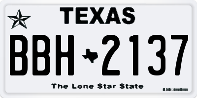 TX license plate BBH2137