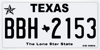 TX license plate BBH2153