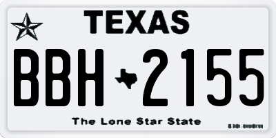 TX license plate BBH2155