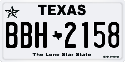 TX license plate BBH2158