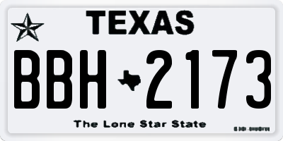 TX license plate BBH2173