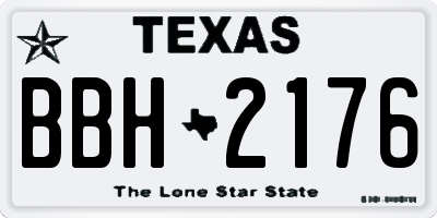 TX license plate BBH2176