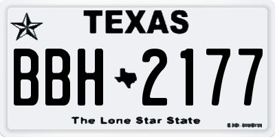 TX license plate BBH2177