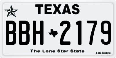 TX license plate BBH2179