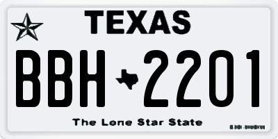 TX license plate BBH2201