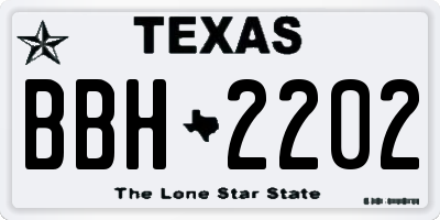 TX license plate BBH2202