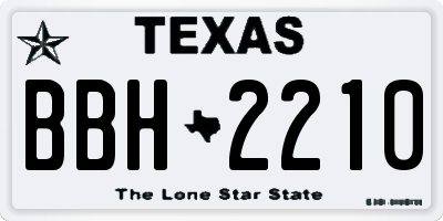 TX license plate BBH2210