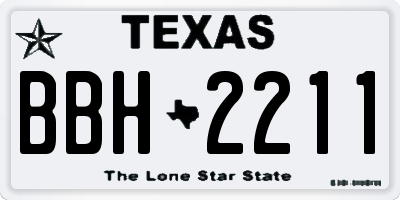 TX license plate BBH2211