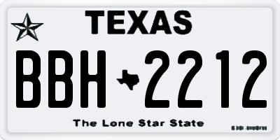 TX license plate BBH2212