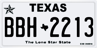 TX license plate BBH2213