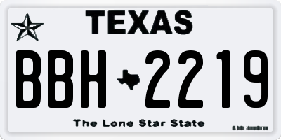 TX license plate BBH2219