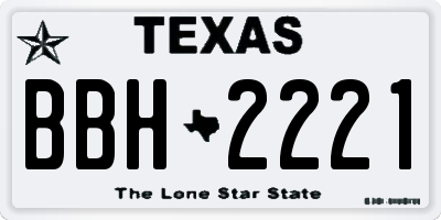 TX license plate BBH2221