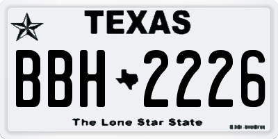 TX license plate BBH2226