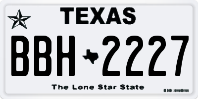 TX license plate BBH2227