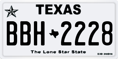 TX license plate BBH2228