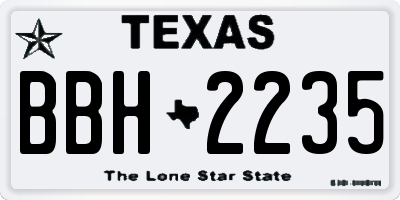 TX license plate BBH2235