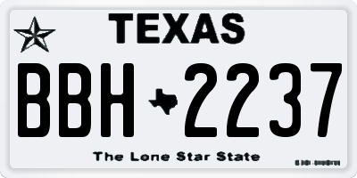 TX license plate BBH2237