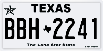 TX license plate BBH2241