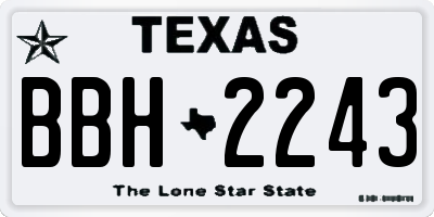 TX license plate BBH2243