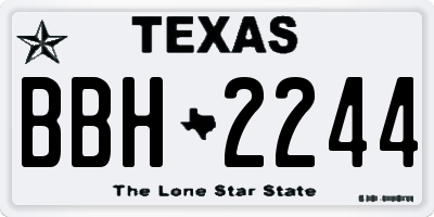 TX license plate BBH2244