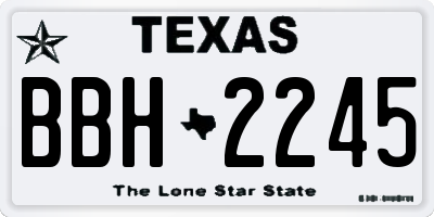 TX license plate BBH2245