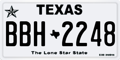 TX license plate BBH2248