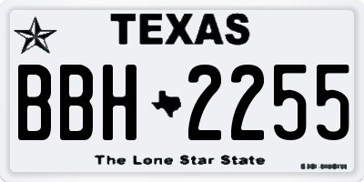 TX license plate BBH2255