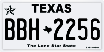 TX license plate BBH2256