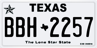 TX license plate BBH2257