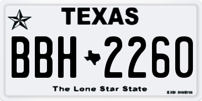 TX license plate BBH2260