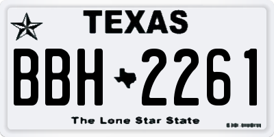 TX license plate BBH2261