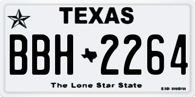 TX license plate BBH2264