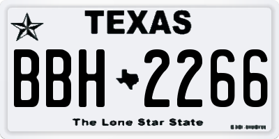 TX license plate BBH2266