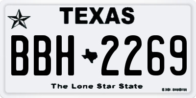 TX license plate BBH2269