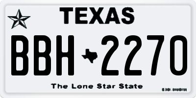 TX license plate BBH2270