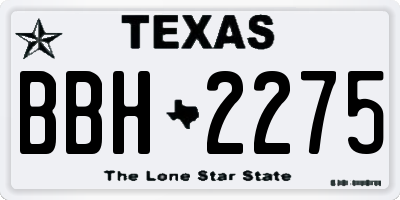 TX license plate BBH2275