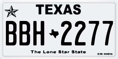 TX license plate BBH2277