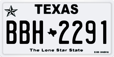TX license plate BBH2291