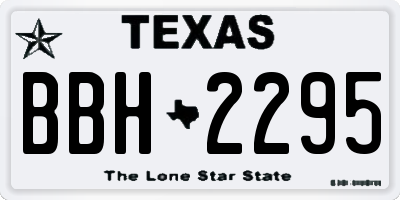 TX license plate BBH2295