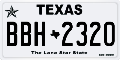 TX license plate BBH2320