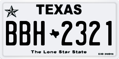 TX license plate BBH2321