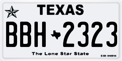 TX license plate BBH2323