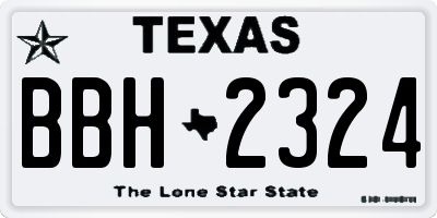 TX license plate BBH2324