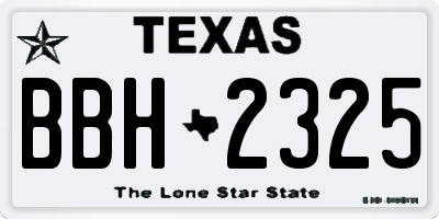 TX license plate BBH2325