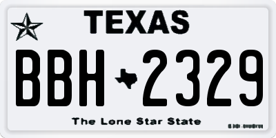 TX license plate BBH2329