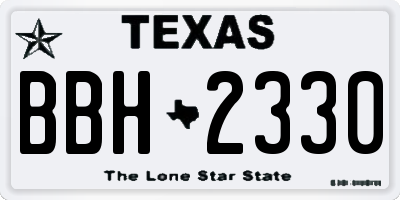 TX license plate BBH2330