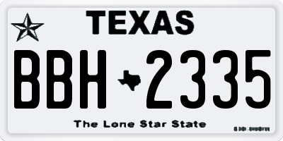 TX license plate BBH2335