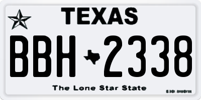 TX license plate BBH2338