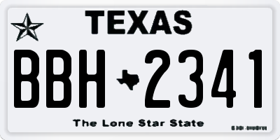 TX license plate BBH2341